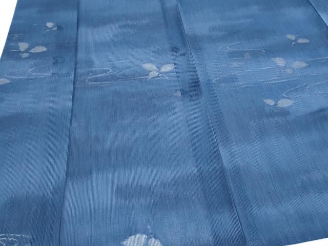 平和屋着物＊夏物　小紋　縦絽　流水舞葉紋紗　暈し染め　正絹　逸品　CABK0799th