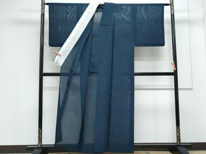平和屋着物＊夏物　色無地　流水草葉紋紗　褐返色　正絹　逸品　CABK0800th