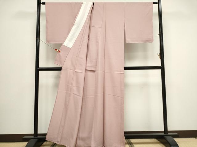 平和屋着物＊夏物　色無地　絽　灰桜色　正絹　逸品　CABK0802ou