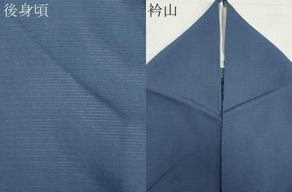平和屋着物＊夏物　色無地　絽　紺鼠色　正絹　逸品　CABK0803ou