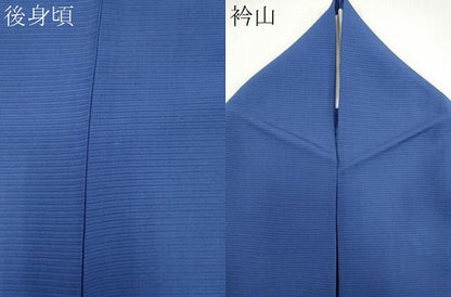 平和屋着物＊夏物　色無地　絽　紺藍色　正絹　逸品　CABK0807ou