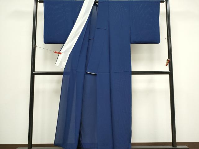 平和屋着物＊夏物　色無地　絽　留紺色　正絹　逸品　CABK0809ou