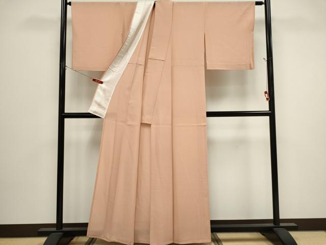 平和屋着物＊夏物　色無地　絽　肉色　正絹　逸品　CABK0811ou