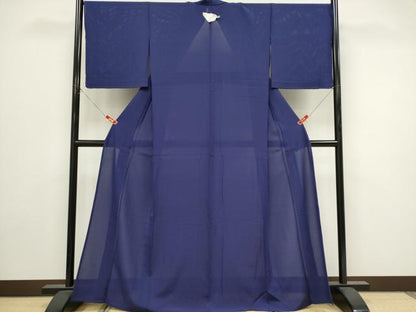 平和屋着物＊夏物　色無地　絽　深紫色　正絹　逸品　CABK0815ou