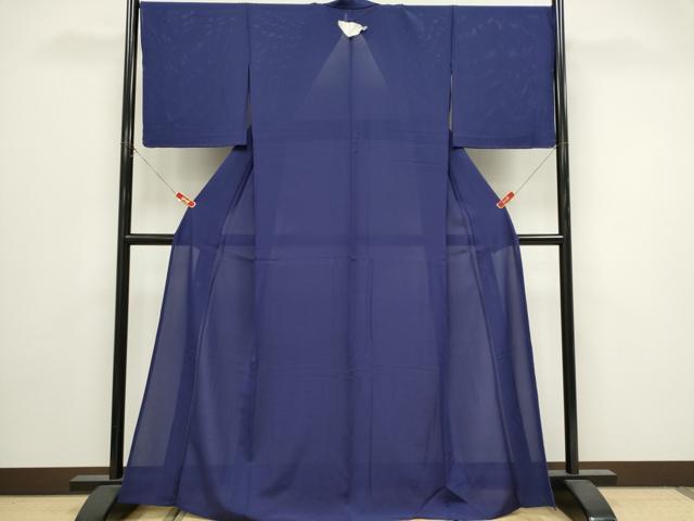 平和屋着物＊夏物　色無地　絽　深紫色　正絹　逸品　CABK0815ou