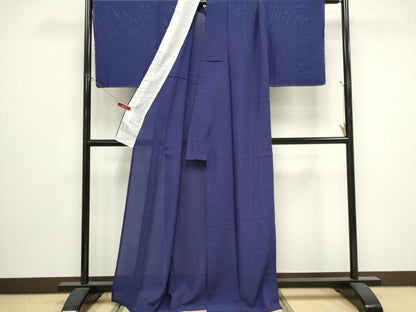 平和屋着物＊夏物　色無地　絽　深紫色　正絹　逸品　CABK0815ou