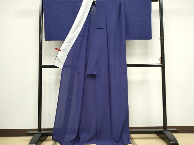 平和屋着物＊夏物　色無地　絽　深紫色　正絹　逸品　CABK0815ou