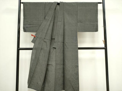 平和屋着物＊夏物　男性　紗紬　縞　正絹　逸品　CABK0818ou