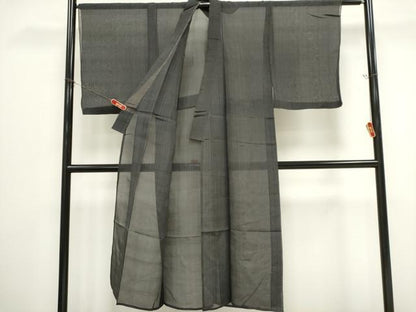 平和屋着物＊夏物　男性　紗紬　縞　正絹　逸品　CABK0820ou