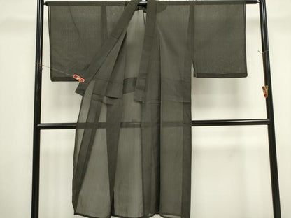 平和屋着物＊夏物　男性　紗紬　縞　正絹　逸品　CABK0823ou