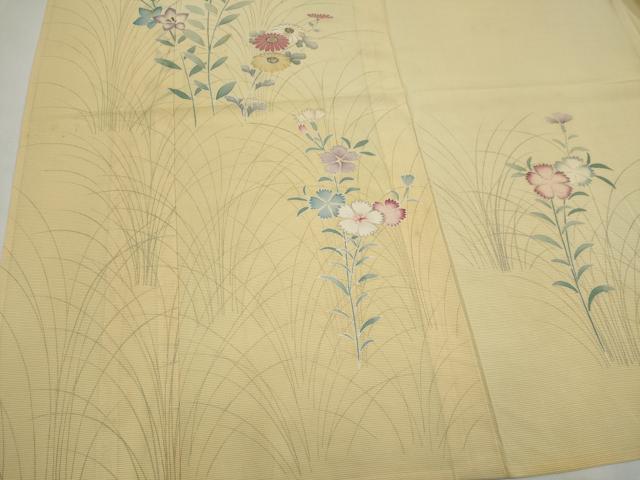 平和屋着物＊夏物　訪問着　絽　駒刺繍　草花文　暈し染め　正絹　逸品　CABK0830ou