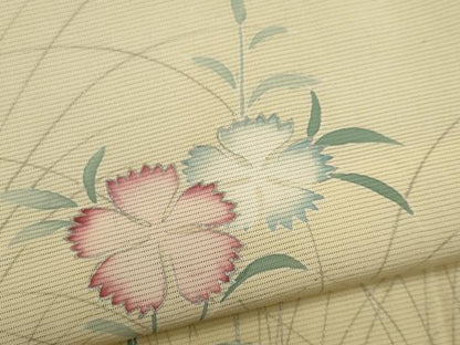 平和屋着物＊夏物　訪問着　絽　駒刺繍　草花文　暈し染め　正絹　逸品　CABK0830ou