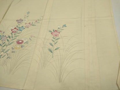 平和屋着物＊夏物　訪問着　絽　駒刺繍　草花文　暈し染め　正絹　逸品　CABK0830ou