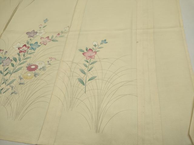 平和屋着物＊夏物　訪問着　絽　駒刺繍　草花文　暈し染め　正絹　逸品　CABK0830ou