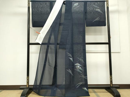 平和屋着物＊夏物　訪問着　紗紬　作家物　吉祥枝梅文　金彩　正絹　逸品　CABK0833ou