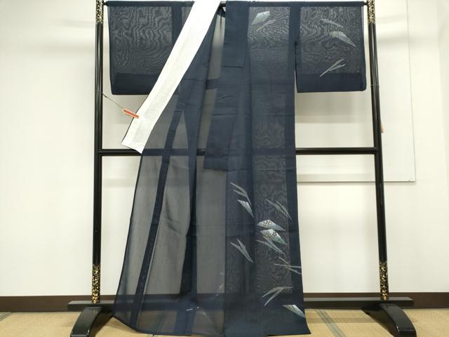 平和屋着物＊夏物　訪問着　紗紬　作家物　吉祥枝梅文　金彩　正絹　逸品　CABK0833ou