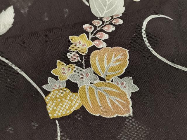 平和屋着物＊夏物　小紋　七宝紋紗　花唐草文　正絹　逸品　CABK0845ou