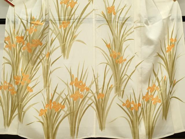 平和屋着物＊夏物　訪問着　絽　菖蒲　正絹　逸品　CABK0848ou