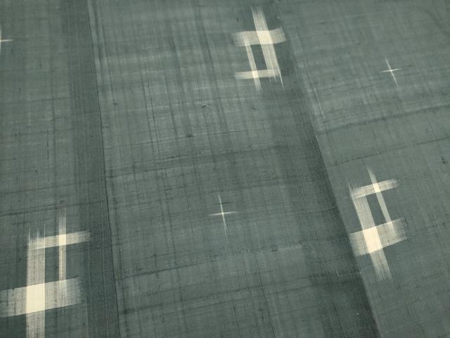 平和屋着物＊夏物　紗紬　十字絣　正絹　逸品　CABK0851ou