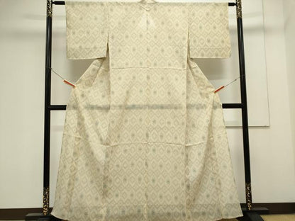 平和屋着物＊夏物　紗紬　亀甲文　正絹　逸品　CABK0855ou