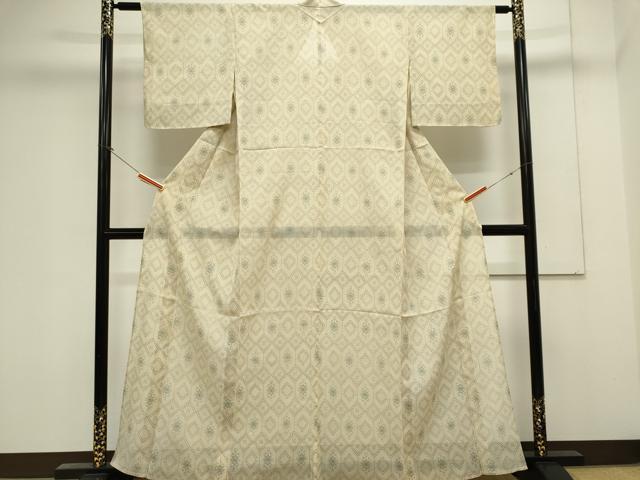 平和屋着物＊夏物　紗紬　亀甲文　正絹　逸品　CABK0855ou