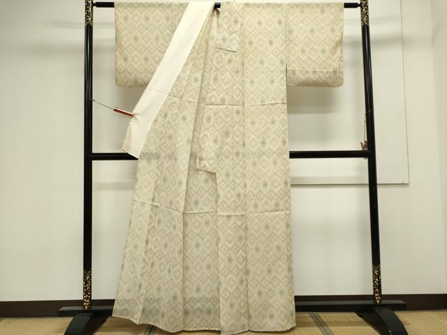 平和屋着物＊夏物　紗紬　亀甲文　正絹　逸品　CABK0855ou