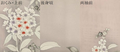 平和屋着物＊夏物　訪問着　絽　手描き　草花文　暈し染め　正絹　逸品　CABK0856ou