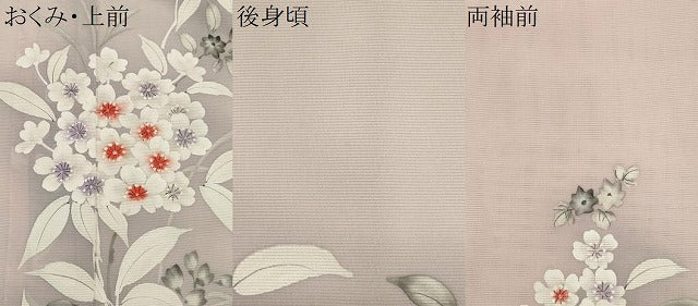 平和屋着物＊夏物　訪問着　絽　手描き　草花文　暈し染め　正絹　逸品　CABK0856ou