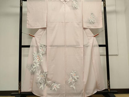 平和屋着物＊夏物　訪問着　絽　手描き　草花文　暈し染め　正絹　逸品　CABK0856ou
