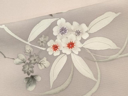 平和屋着物＊夏物　訪問着　絽　手描き　草花文　暈し染め　正絹　逸品　CABK0856ou