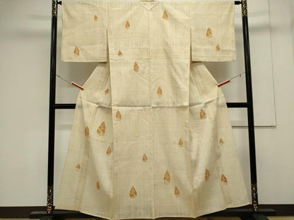 平和屋着物＊夏物　訪問着　生紬　紗　手描き　たけのこ　正絹　逸品　CABK0857ou