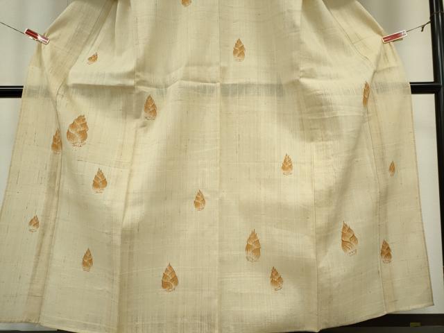 平和屋着物＊夏物　訪問着　生紬　紗　手描き　たけのこ　正絹　逸品　CABK0857ou