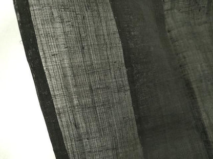 平和屋着物＊夏物　上布　黒色　黒地　麻　逸品　CABK0862ou