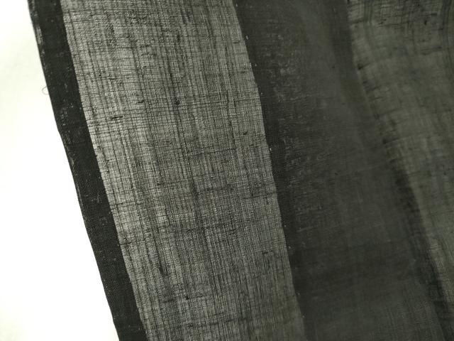 平和屋着物＊夏物　上布　黒色　黒地　麻　逸品　CABK0862ou