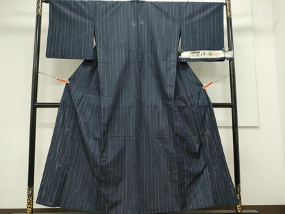 平和屋着物＊夏物　お召　米沢　白根沢　涼風　綟子織　証紙付き　正絹　逸品　CABK0865ou