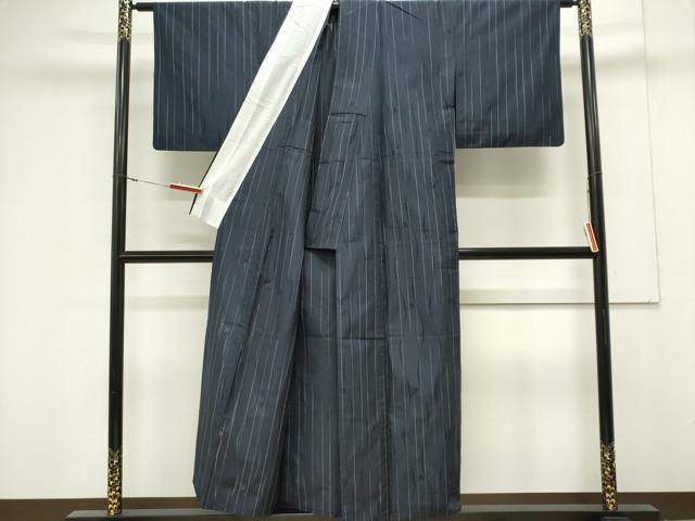 平和屋着物＊夏物　お召　米沢　白根沢　涼風　綟子織　証紙付き　正絹　逸品　CABK0865ou