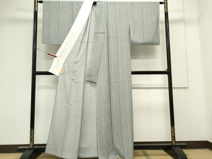 平和屋着物＊夏物　小紋　絽　縞　正絹　逸品　CABK0868ou