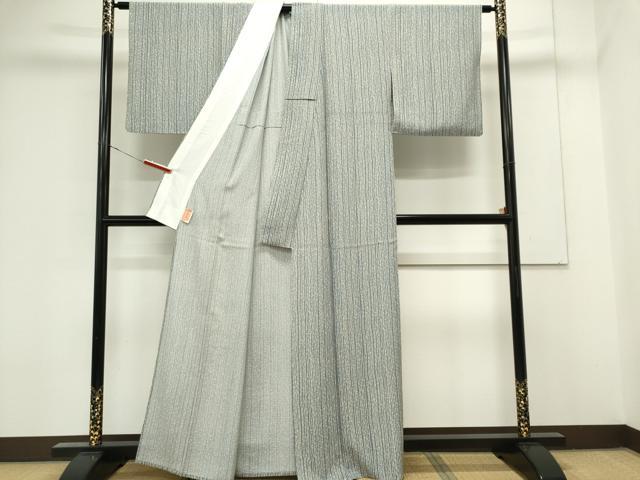 平和屋着物＊夏物　小紋　絽　縞　正絹　逸品　CABK0868ou