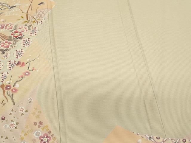 平和屋着物＊夏物　色留訪問着　絽縮緬　友禅　吉祥草花文　正絹　逸品　CABK0873ou