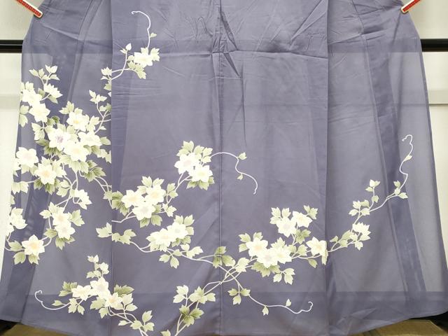 平和屋着物＊夏物　訪問着　絽　駒刺繍　草花文　正絹　逸品　CABK0874ou