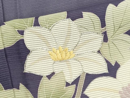平和屋着物＊夏物　訪問着　絽　駒刺繍　草花文　正絹　逸品　CABK0874ou