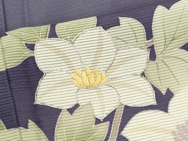 平和屋着物＊夏物　訪問着　絽　駒刺繍　草花文　正絹　逸品　CABK0874ou