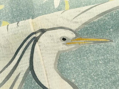 平和屋着物＊夏物　京友禅作家　堺映祥　訪問着　紗　花鳥文　正絹　逸品　CABK0875ou