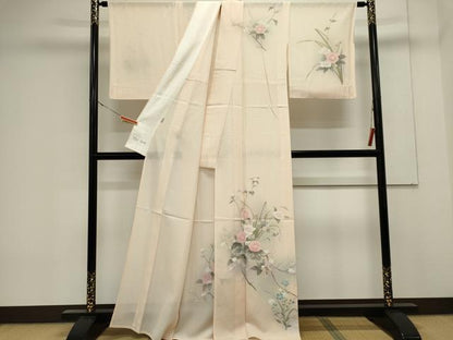 平和屋着物＊夏物　訪問着　絽　友禅　枝花文　暈し染め　ますいわ屋扱い　正絹　逸品　CABK0878ou