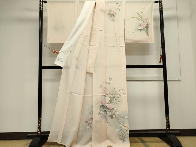 平和屋着物＊夏物　訪問着　絽　友禅　枝花文　暈し染め　ますいわ屋扱い　正絹　逸品　CABK0878ou