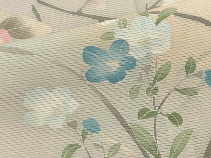 平和屋着物＊夏物　訪問着　絽　友禅　枝花文　暈し染め　ますいわ屋扱い　正絹　逸品　CABK0878ou