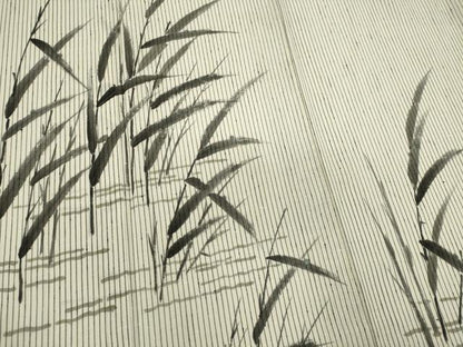 平和屋着物＊夏物　訪問着　紗紬　手描き　芒文　正絹　逸品　CABK0881ou