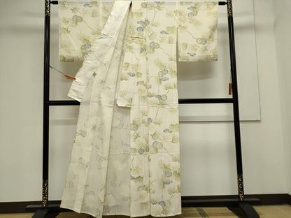 平和屋着物＊夏物　小紋　絽　手描き　草花文　正絹　逸品　CABK0884ou