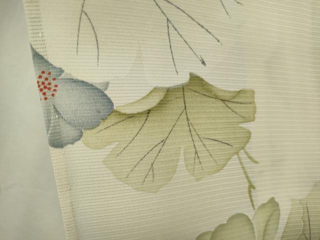 平和屋着物＊夏物　小紋　絽　手描き　草花文　正絹　逸品　CABK0884ou
