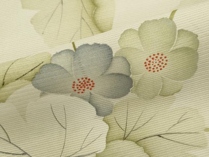 平和屋着物＊夏物　小紋　絽　手描き　草花文　正絹　逸品　CABK0884ou